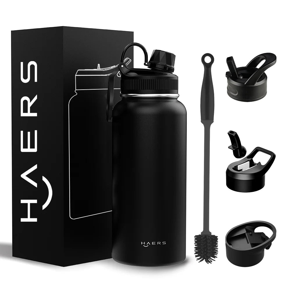 Custom Lead-free 32oz 40oz 64oz Double Wall Vacuum Insulated Stainless Steel Leak-Proof BPA Free Sport Water Bottle Flip Stra