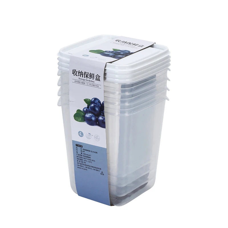 Eco-Friendly BPA Free Dishwasher Safe Microwave Reusable Fridge Organizer Box Meal Prep Fruit Stackable 3/4 Pack 1.9L Giveawa