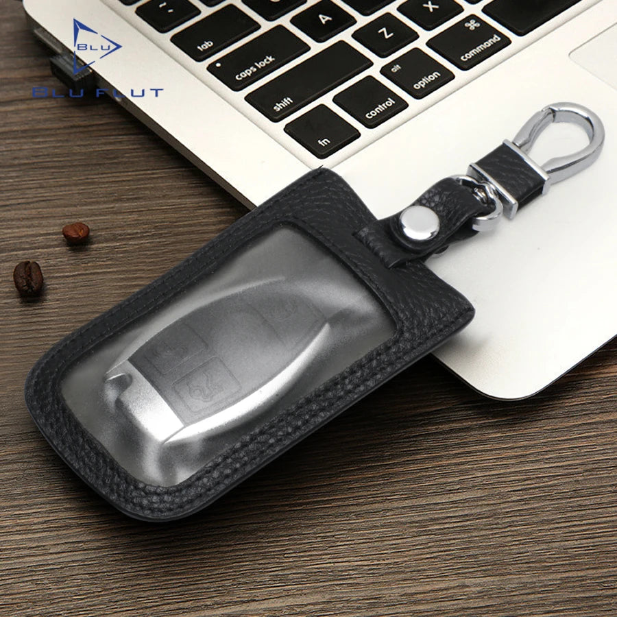 Multifunctional Genuine Leather Fashion Car Key Wallet with Letter Pattern Custom Logo Storage Case