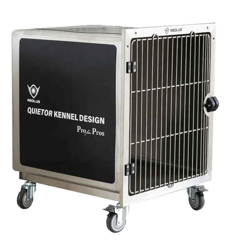 Modular Noise-canceling Eco-Friendly Dog Cage Solid Professional Stainless Steel Kennel Easy Clean Stackable Design for Dogs