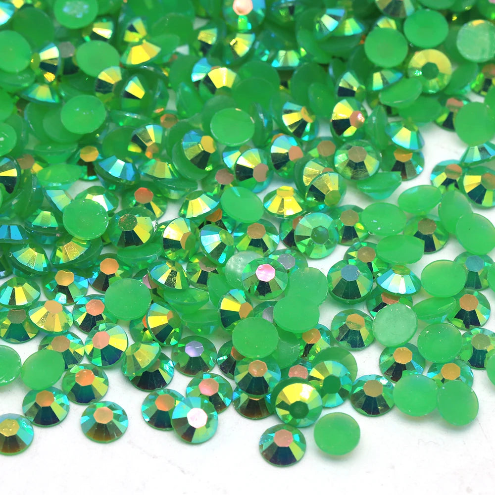 XULIN Ab Flamingo Ab Crystal Stone Flat Back Resin Jelly Ab Rhinestones Gems for Diy Crafts Decoration