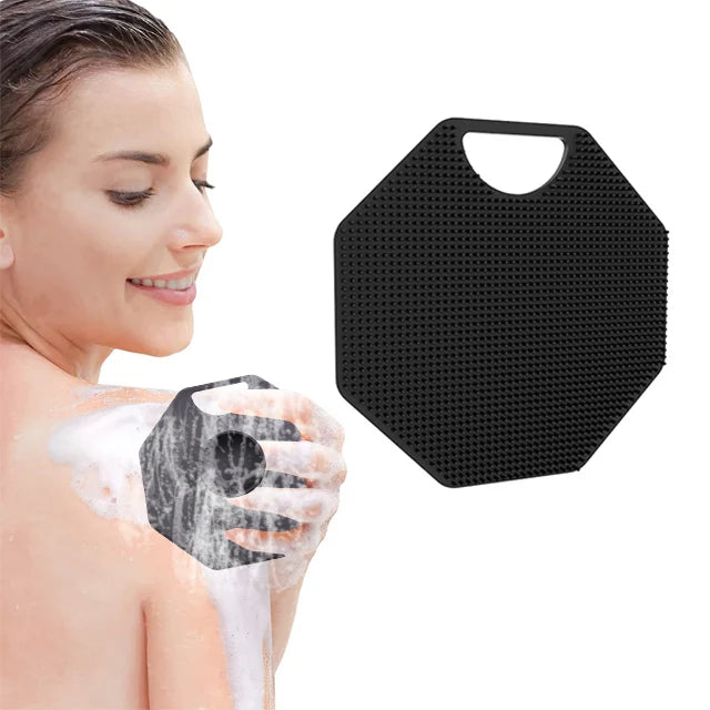 OEM/ODM Octagon Body Scrubber & Storage Hook Wash Massage Shower Exfoliating Silicone Body Brush Skin Scrubber Bath Brushes S