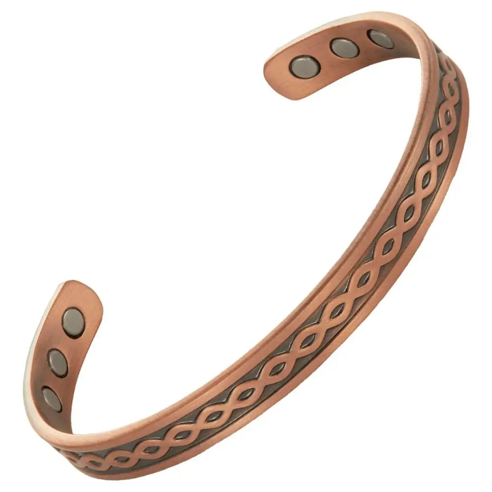 Unisex Allominom Copper Magnetic Therapy Welness Bracelet Adjustable Size Wire Bangle Pure Fashion Roman Style Jewelry Gift