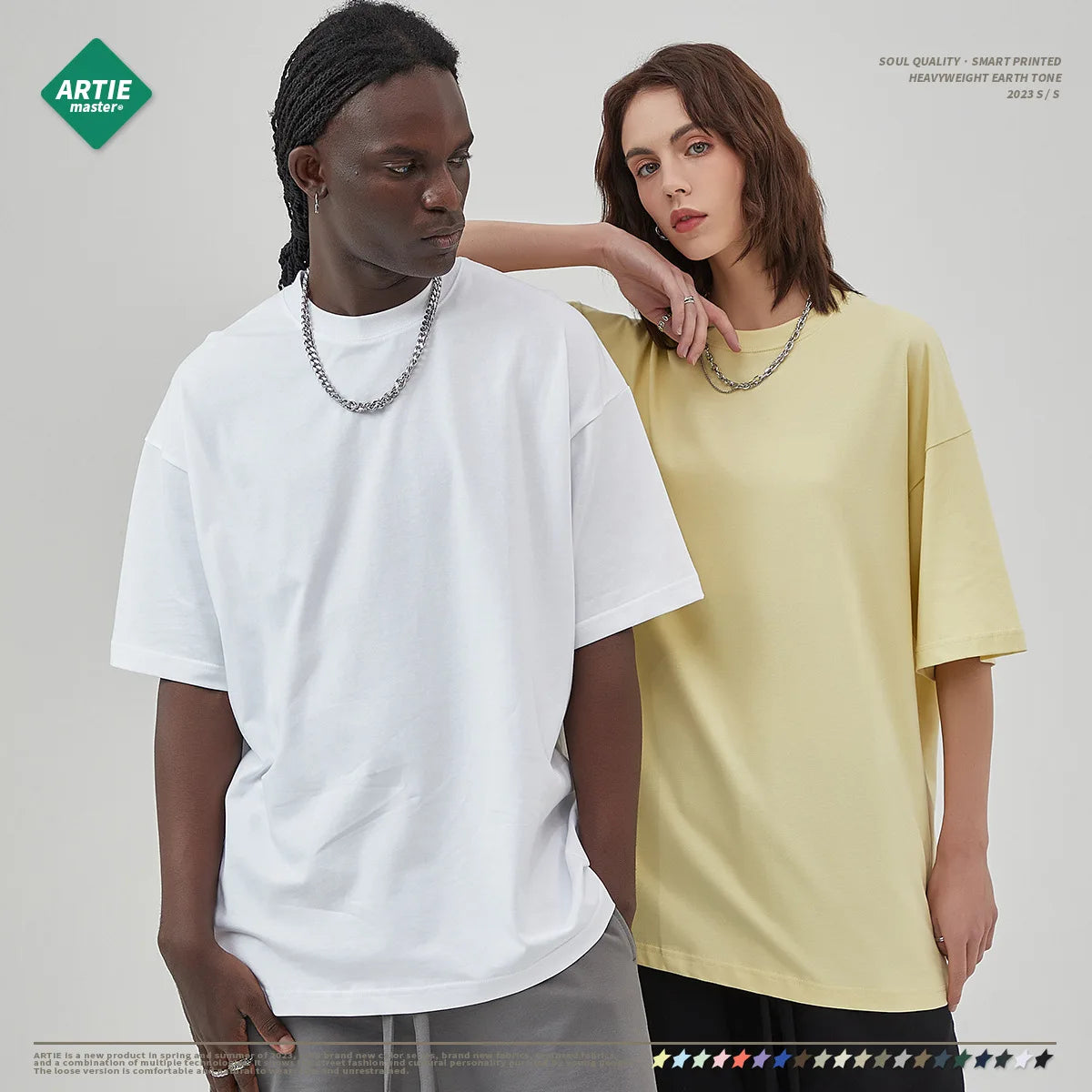 2025 Hot Summer Blank Basic ARTIEMASTER 100% Cotton Short Sleeve Tee Low Price Loose 230G High Street Fashion Oversized T-shi