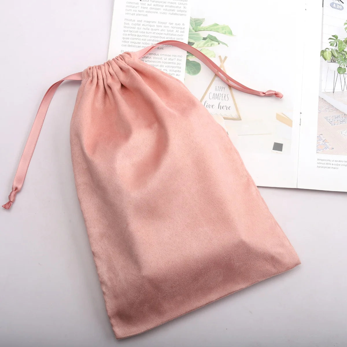 Cheap Luxury Suede Dust Drawstring Bag for Shoe Reusable Velvet Gift Cosmetic Shopping Promotion Storage Suede Pouch