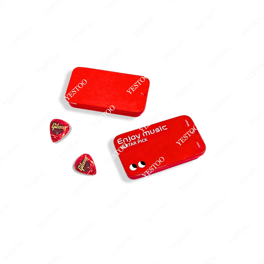 Customized Luxury Creative Guitar Plectrum Packaging Box Metal Packaging Data Floss Dental Floss Match Storage Box Slid Tin B