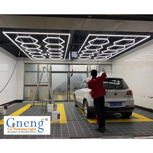 New Factory Price Hexagonal LED Tiktok Light Living Room Car Beauty Showroom Ceiling Lights