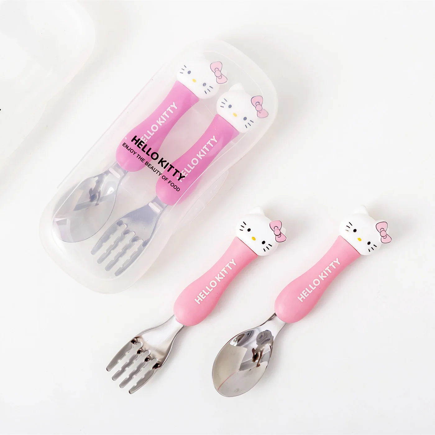Hot Sell Cartoon Animals Stainless Steel Cutlery Set for Children Spoon Fork and Knife for Kids