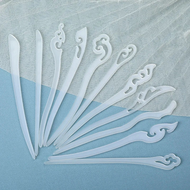 Pretty Styling Beauty Retro Wand Hairpins Girls Hair Forks Chop Sticks Pin White Acetate Hair Chopsticks Accessories for Wome