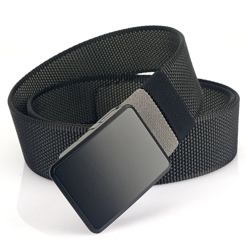 Wholesale Custom Polyester Nylon Belt  2 in 1 Double Color Golf Belt Men Nylon Belt With Reversible Metal Buckle