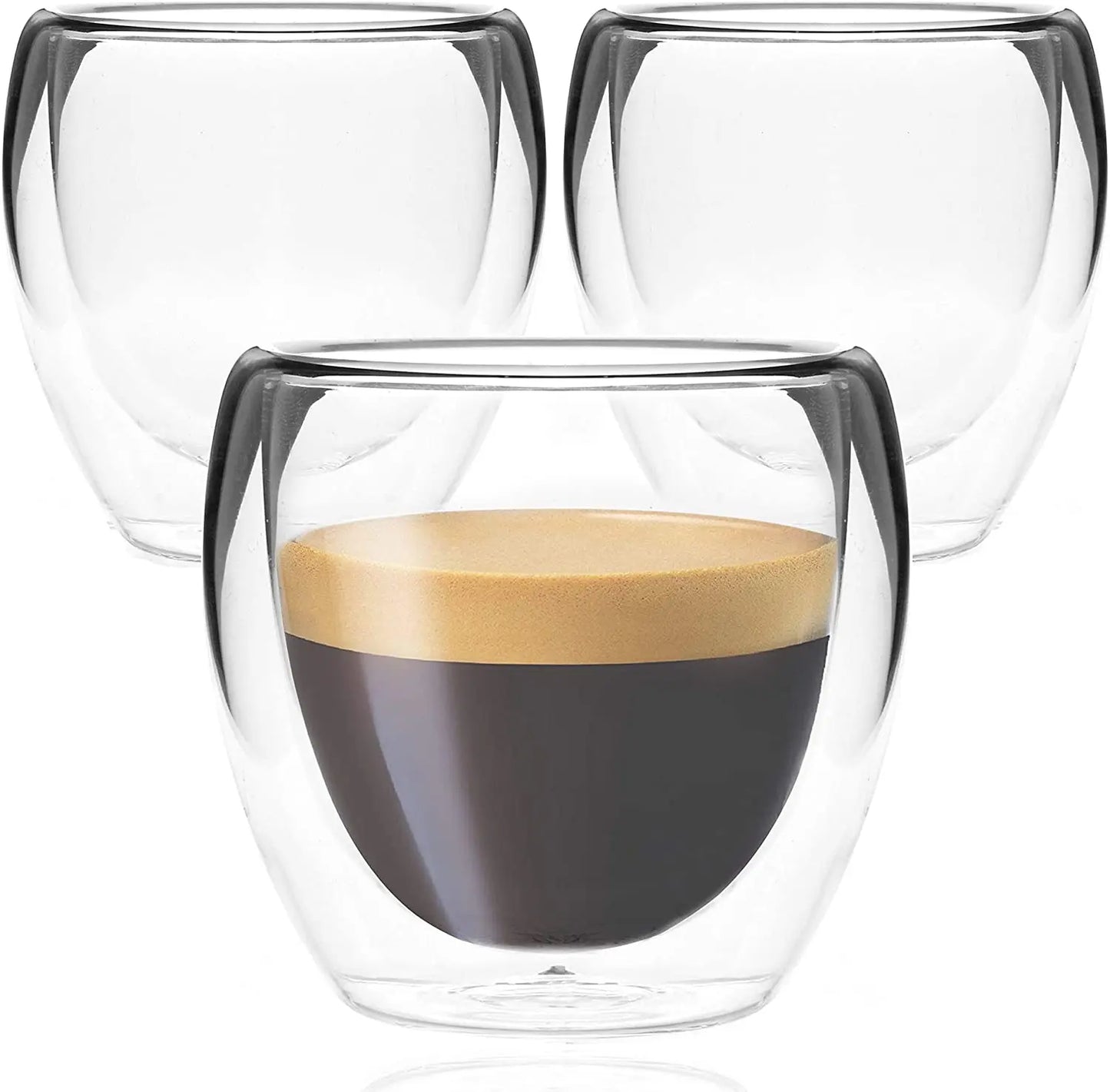 Hot Selling Custom Logo 80ml High Borosilicate Double Wall Glass Coffee Cup
