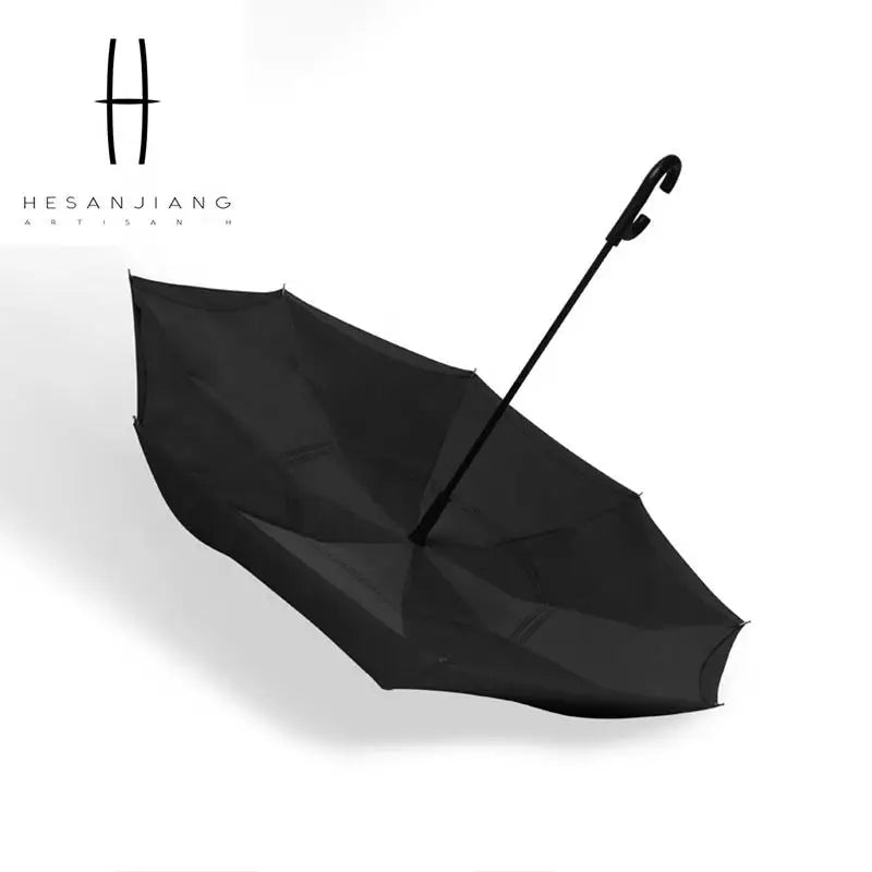 Economic Windproof Reversible Advertising Umbrella Auto Open Custom Logo Double Layer Design Iron Tube All-in-One for Rain/Su