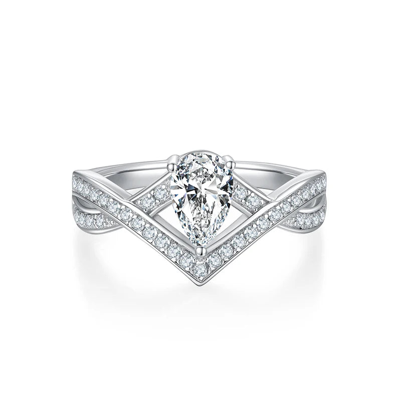 Engagement Wedding Jeweler 1carat Moissanite Diamond Ring S925 Silver Ladies Wedding Diamond Moissanite Eternity Ring for Gir