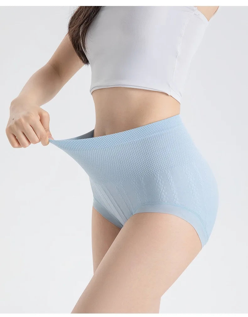 Pure Color Plus Size High Waist Underwear Fat Woman Nickers Ladies Panties in Dozens High-rise for Women Underwear