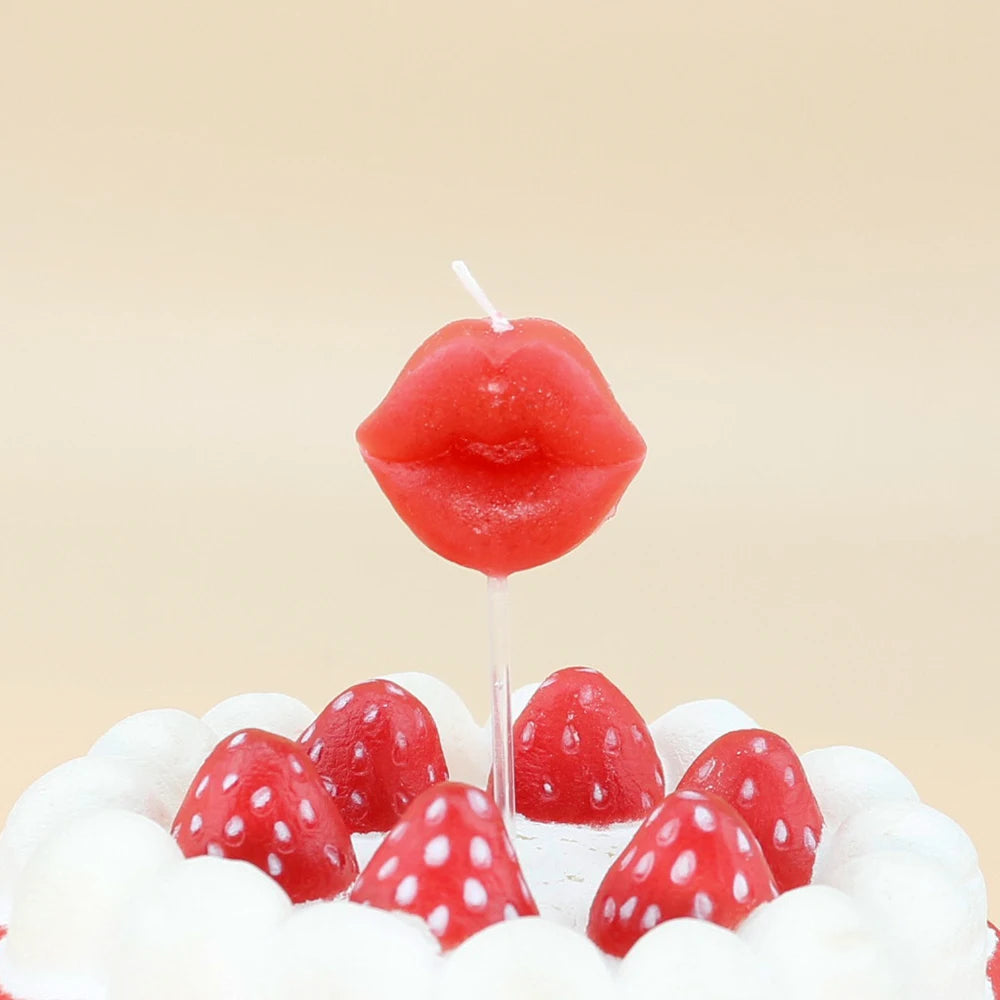 Funny Birthday Candle Lips Shape Party Decoration for Christmas Unscented Paraffin Wax Candles