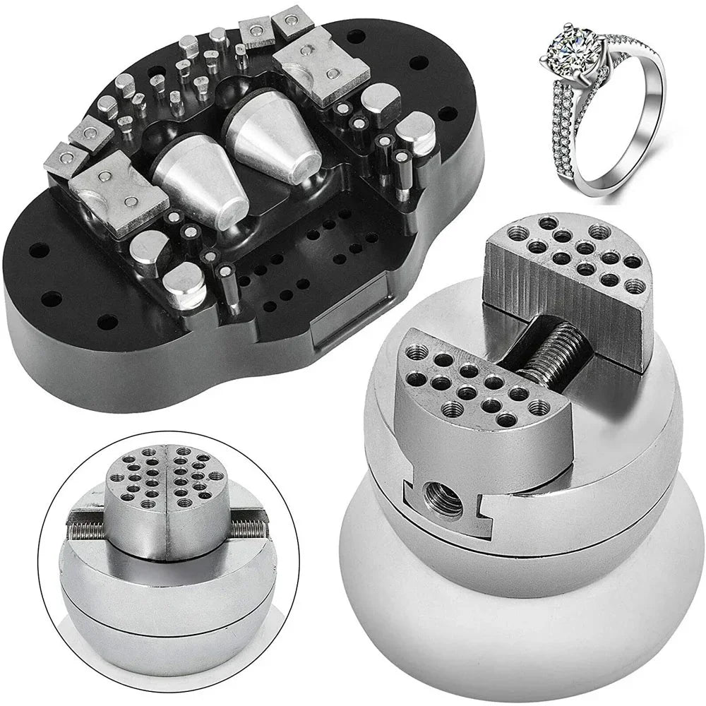 2.4kg White Base 360 Degree Rotation Mini Vise Jewelry Making Tools Setting Vice Engraving Block Diamond Engraving Ball Vise