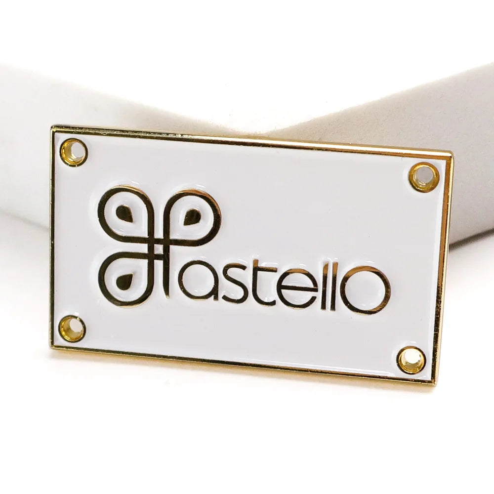 Factory Custom Handmade Embossed Metal Clothing Labels Laser Cut Edges Eco-Friendly Rectangle Bags Shoes Garments Custom Shap