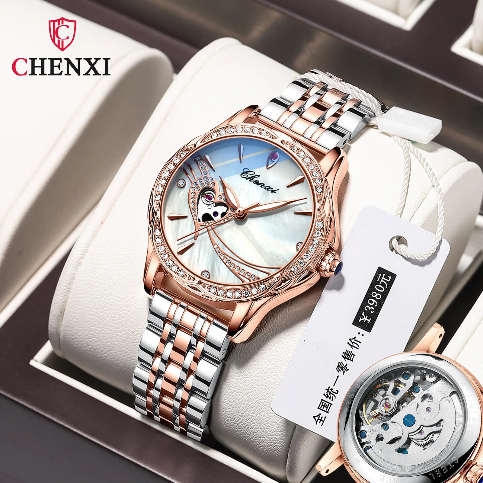 CHENXI Automatic Mechanical Watch Women's Cross-border Live Foreign Trade Wholesale Luminous Waterproof Fashion