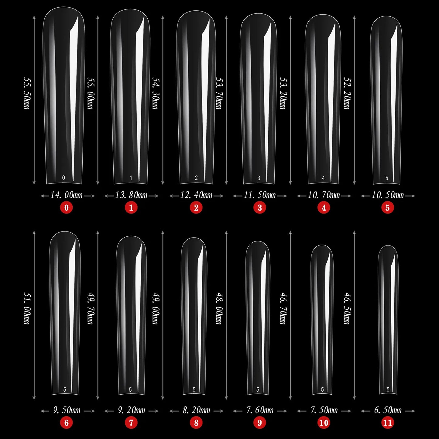 504pcs XL XXXL XXL Extra Long Coffin Nail Tips Full Half Cover ABS 3XL Coffin Square Wholesale French False Nail Tips