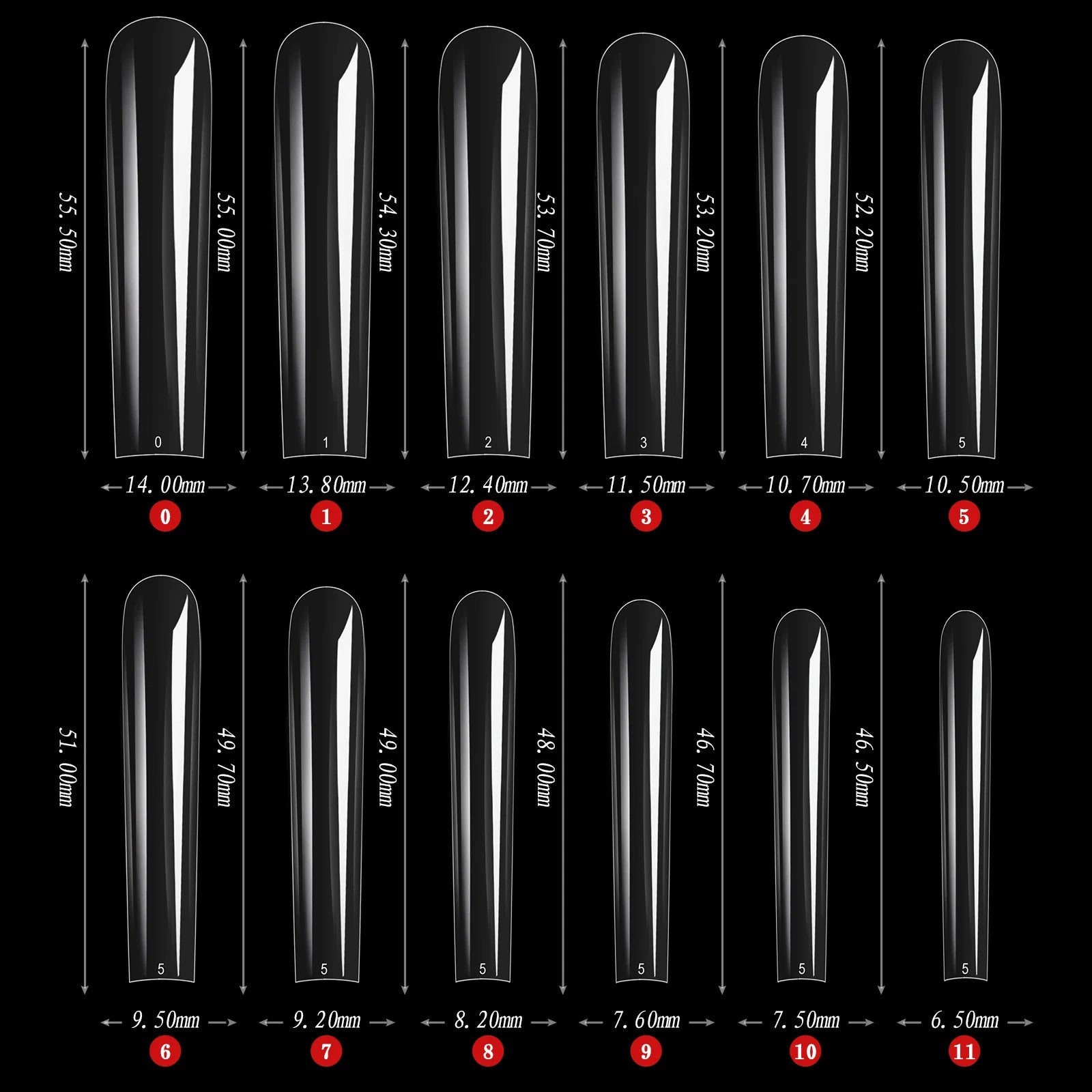 504pcs XL XXXL XXL Extra Long Coffin Nail Tips Full Half Cover ABS 3XL Coffin Square Wholesale French False Nail Tips