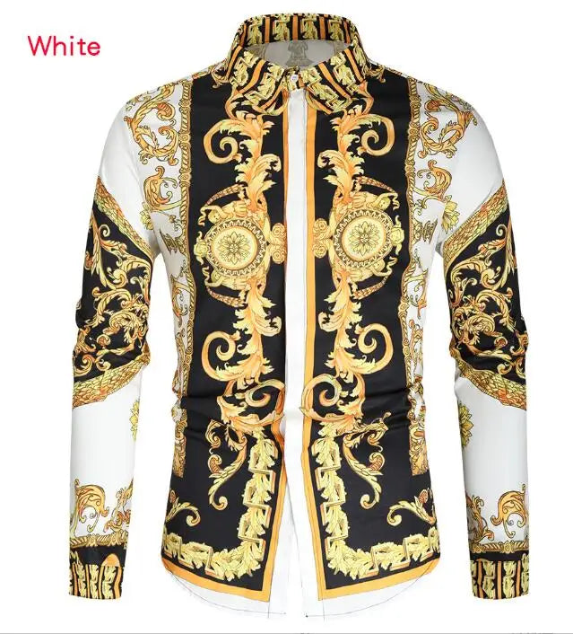Custom Wholesale Lapel Single Breasted Long Sleeve Big Size Beach Shirt Tops Man 3d Print Shirts