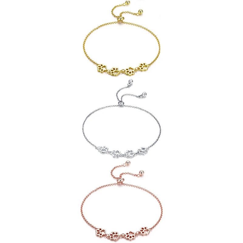 Adjustable Stainless Steel 18K Gold Plated Animals Pendant Bracelet Jewelry
