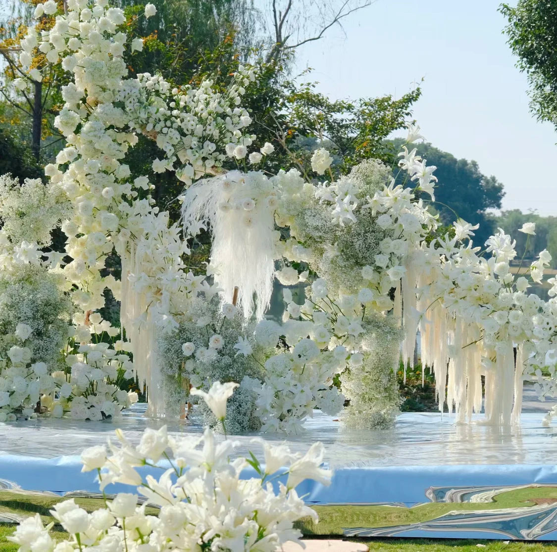 K-0584 Flores Artificial White Flowers Rose Artificial Single Hydrangea Flower for Home Wedding Decoration
