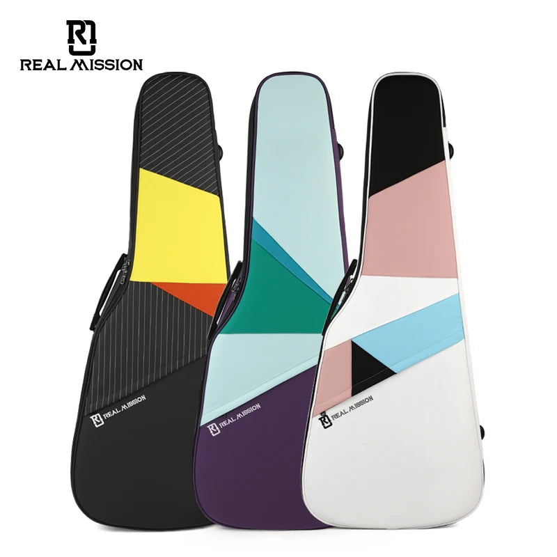 Iris-D Real Mission Leather Guitar Bag Wholesale Price Popular Hot Sale Waterproof Acoustic Gig Bag for Bass Music Guitar Cas