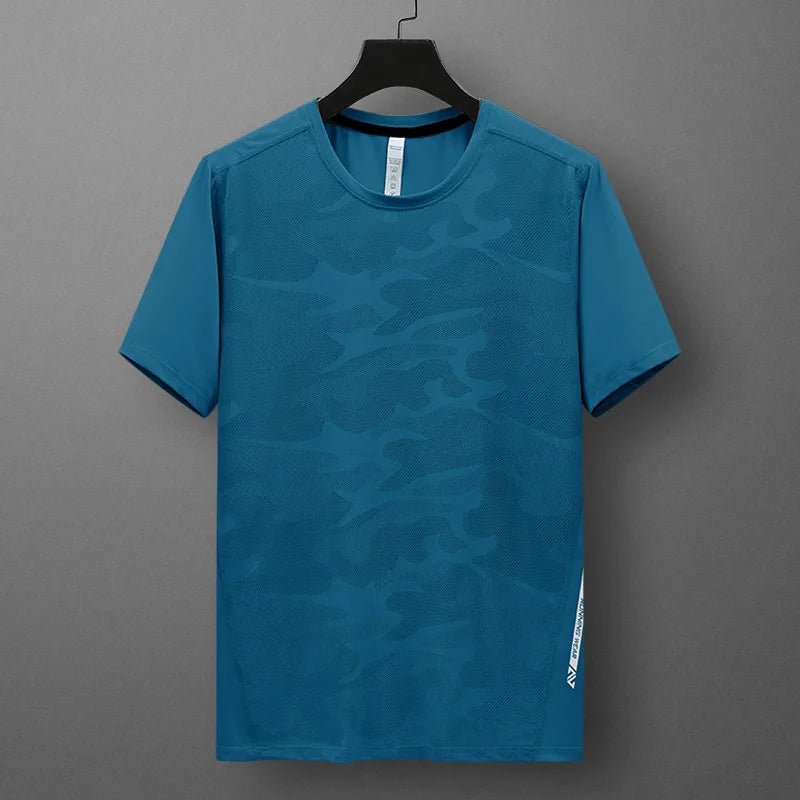 Summer Mens Workout Camouflage Clothes Fitness Bodybuilding Tee Shirts Quick Dry Training Running T-Shirts Tops