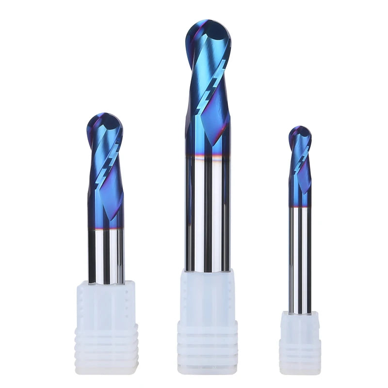 HUHAO HRC 65 2 Flute Ball Nose Milling Cutter Coated Durable Tungsten End Mill Cutting Stainless 4766