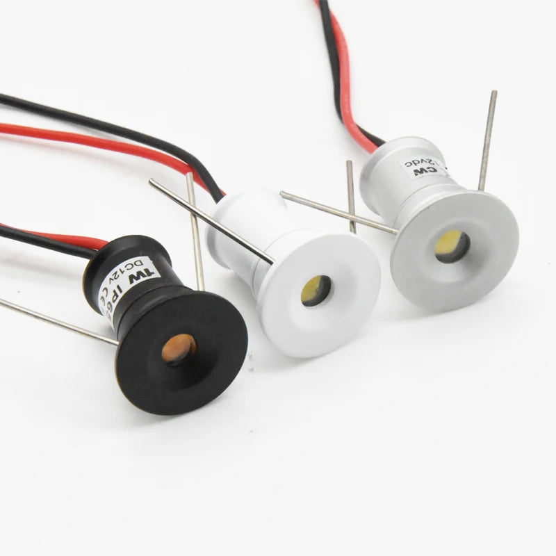 Indoor 1W LED Spotlight  Mini Led Downlight 12V Focus Spot Lamp IP65 Staircase Cabinet Ceiling Lighting