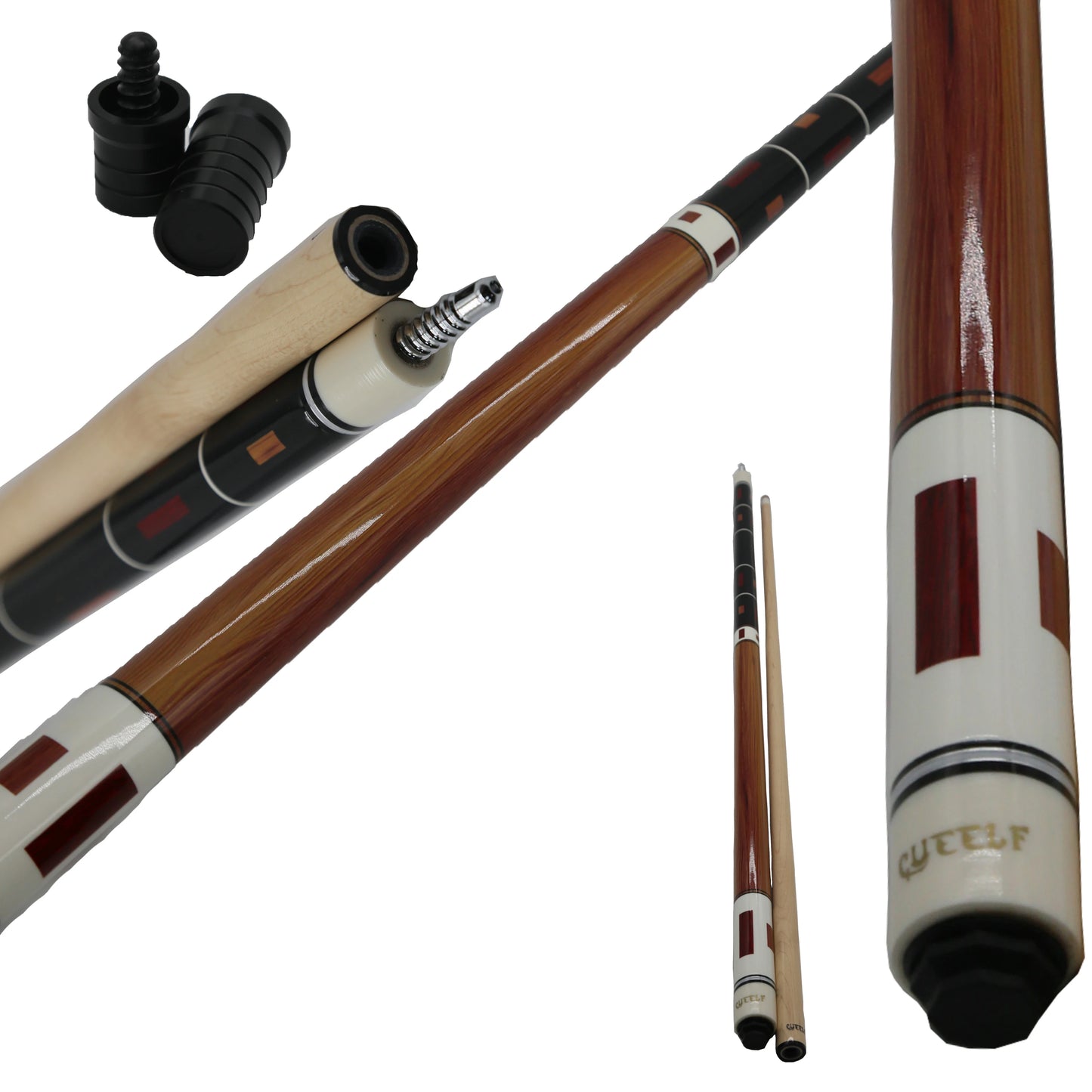 For Professional Fujian Carom Pool Cue Stainless Steel Center Joint Maple Shaft 1/2 Split Tip Size 11.5-12.5mm