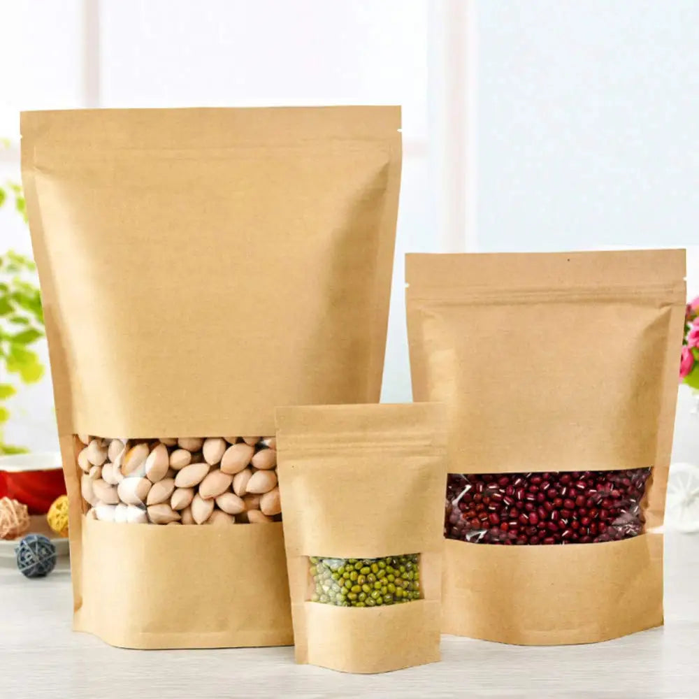 Customized Logo Kraft Paper Octagonal Sealing Bag for Tea Dried Fruit Grain Food Packaging for Jelly