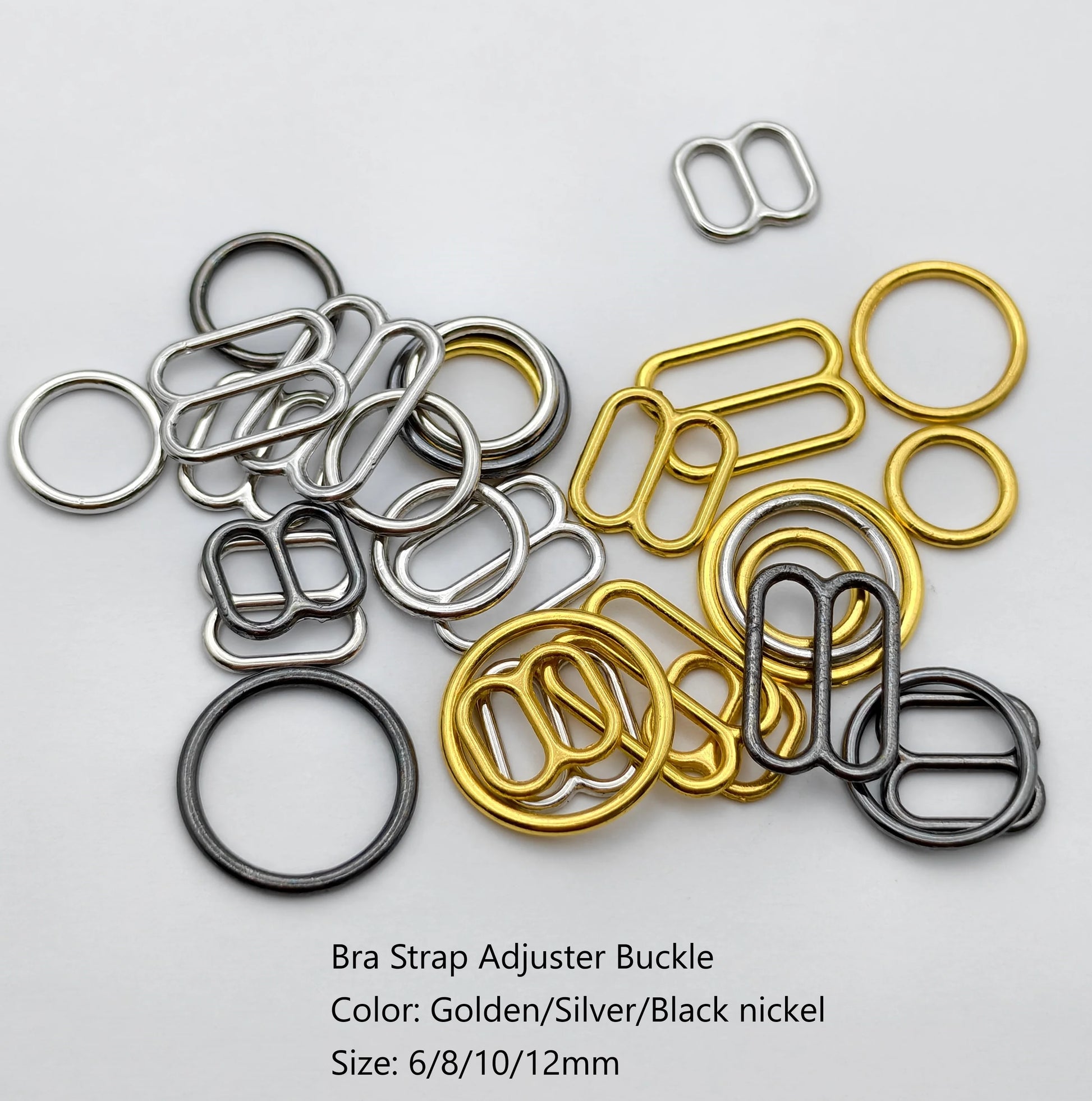 Customized Color and Size Metal Bra Rings Sliders Hooks Bra Hook Swimwear Adjuster
