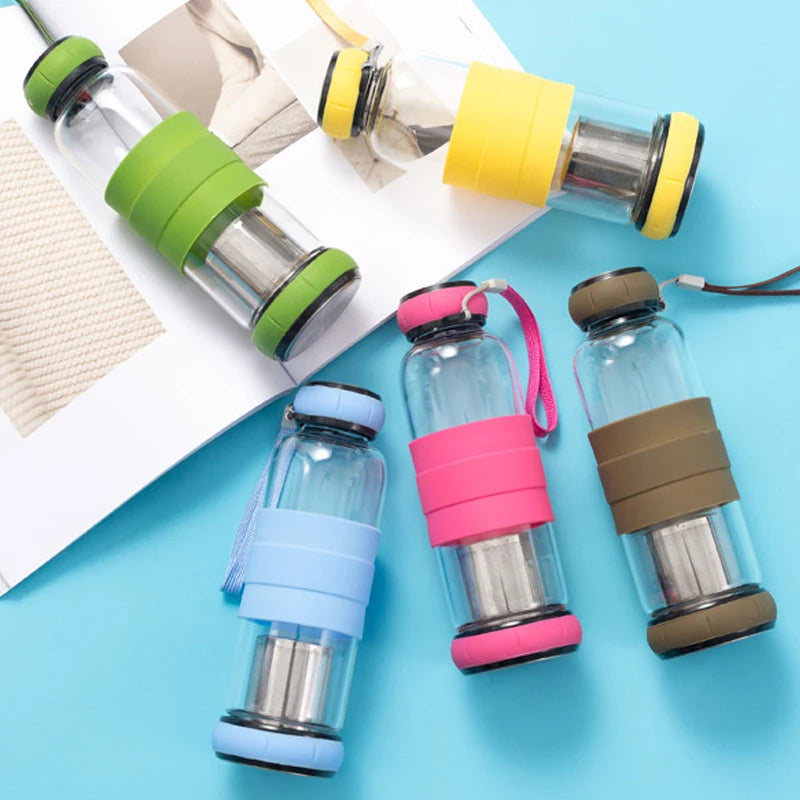 500ml 420ml Cheap Price Wholesale Removable Bottom Glass Bottle Water Bottle with Custom logo