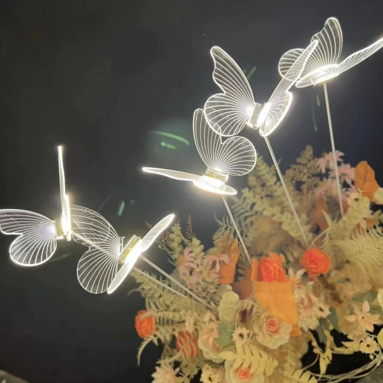 5 Crystal butterfly Road Lead Wedding Stage Scene Decoration Layout Atmosphere Light Wedding Supplies