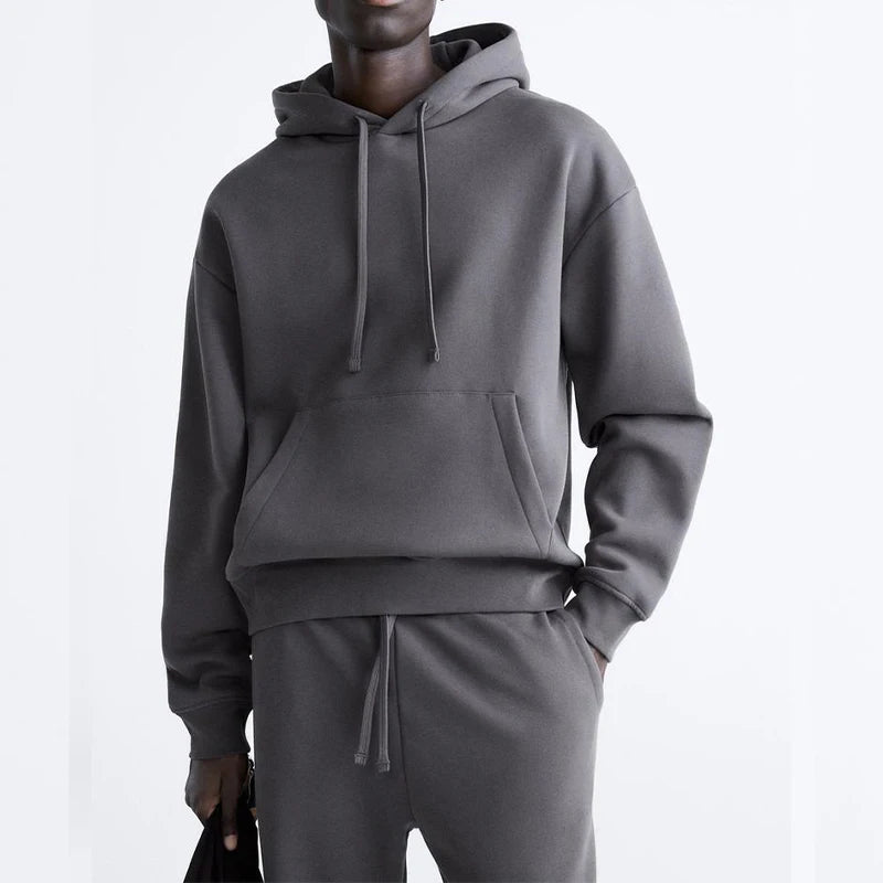 ODM/OEM Wholesale Puls Size Men Anthracite Grey Hoodies Custom Print Logo Heavyweight Hoodies