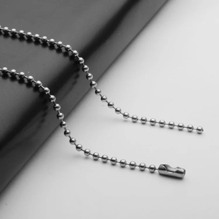 1.6-5mm Mens Womens Stainless Steel Silver Ball Necklace Chain