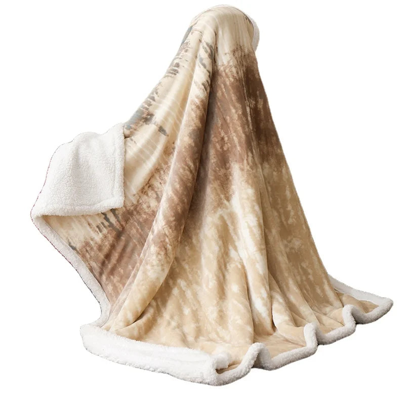 Double Layered Lamb Cashmere Random Color 50 * 60 Inch All-season Universal Thickened Blanket