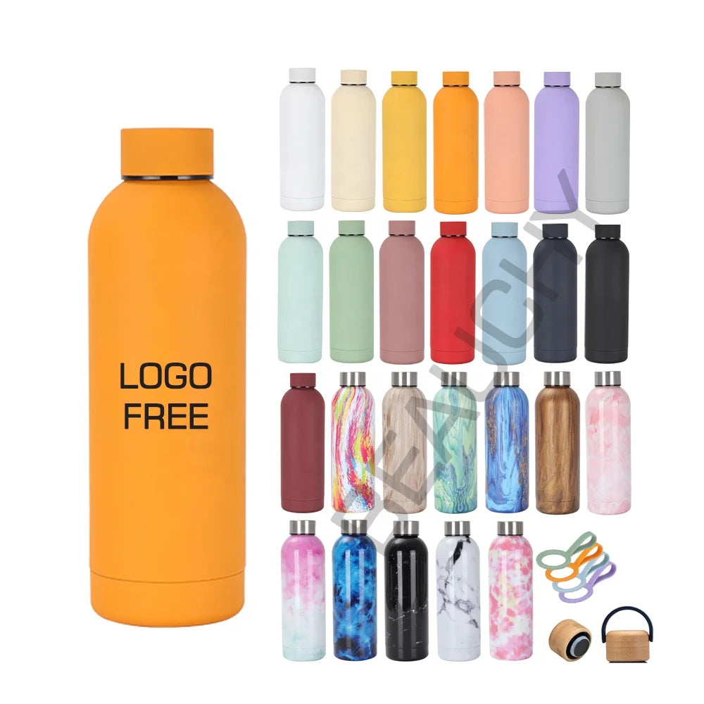 Custom Small Mouth Water Bottles with logo Double Wall Vaccum Metal Gym Sports Insulated Stainless Steel Water Bottles