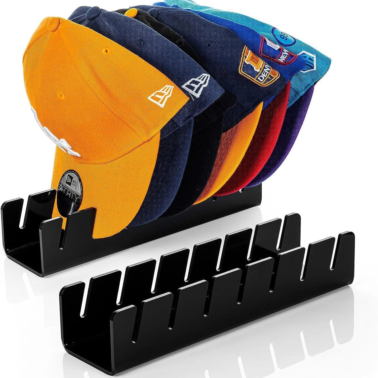 Modern Design 2PCS Carved Acrylic Cap Storage Rack Rectangle Shape Snapback and Sunscreen Display Rack for Clothing Stores