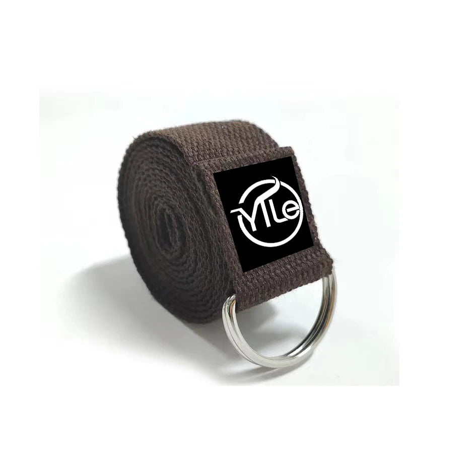 2024 New Premium Stretch Strong LOGO Custom Print ECO Friendly Natural Organic Polyester Cotton Carry Yoga Belt Strap