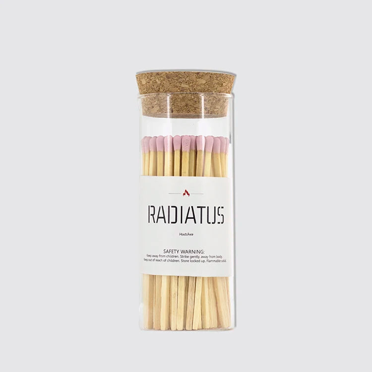 4 Inch Custom Pink Head Safety Bulk Holder Luxury Matches in Glass Jar Luxury Wooden Tip Long Stick Packing Personalized Matc