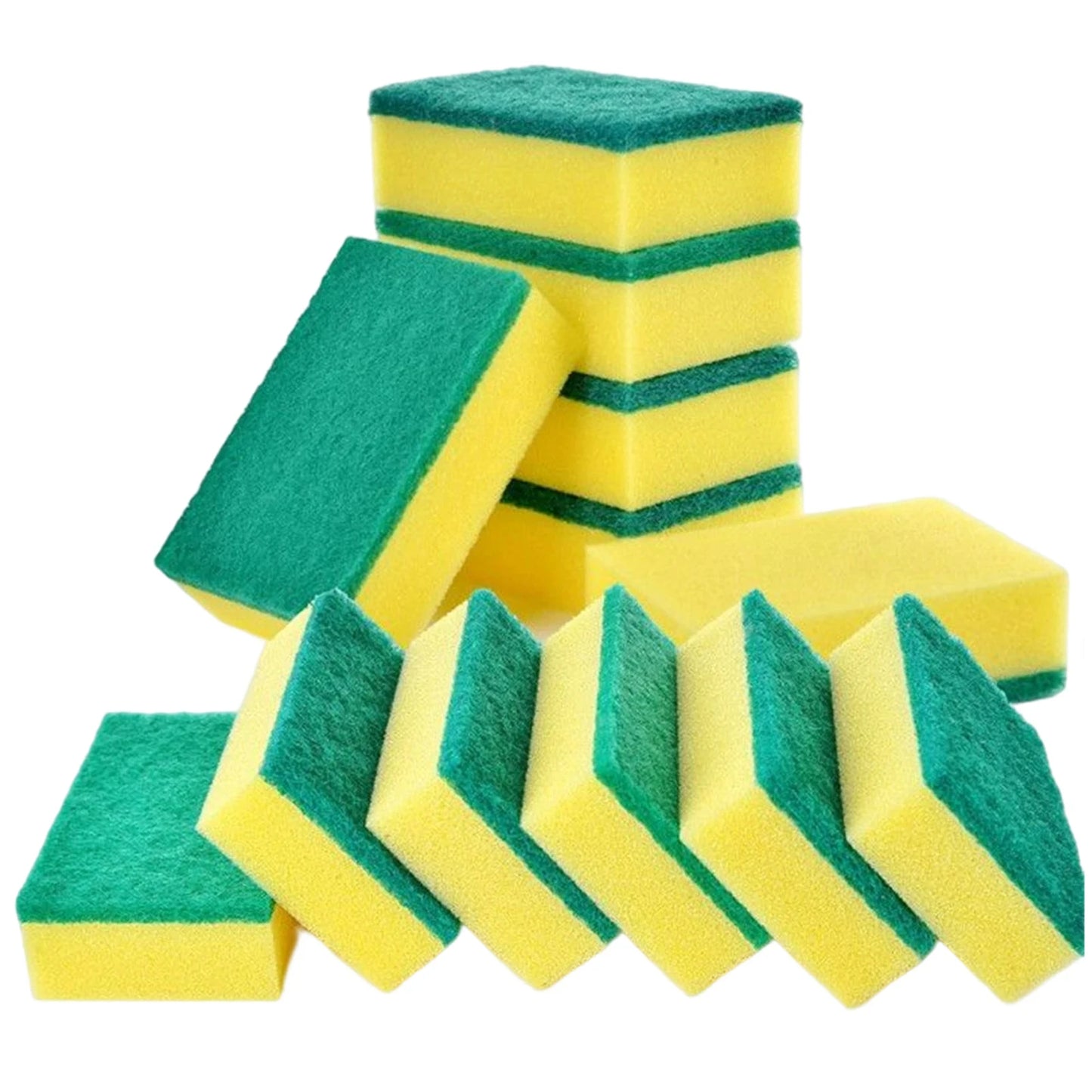 Double-Sided Cleaning Sponge Reusable Dishwashing Cleaning Wipe Household Scouring Pad Sponge Set Kitchen Accessories