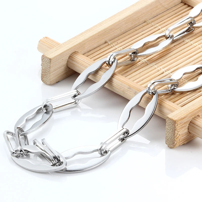 Handmade Popular Chain Lip Chains Big Size Thick Chains Stainless Steel Rope Unique Exquisite Necklace and Bracelets for DIY