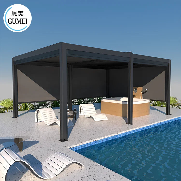 Outdoor Garden Modern Aluminium Pergola Bioclimatic 3X3m 3x4m 4x4m Pergola