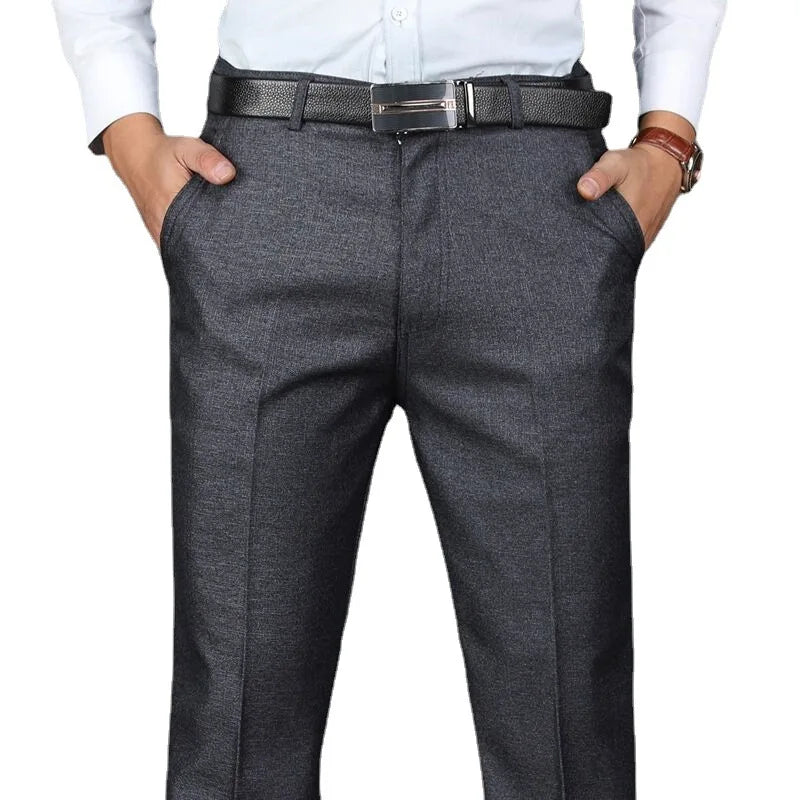2026 Men's Trousers Slim Straight Casual Non-iron Pants Summer Men's Business Professional Formal Wear