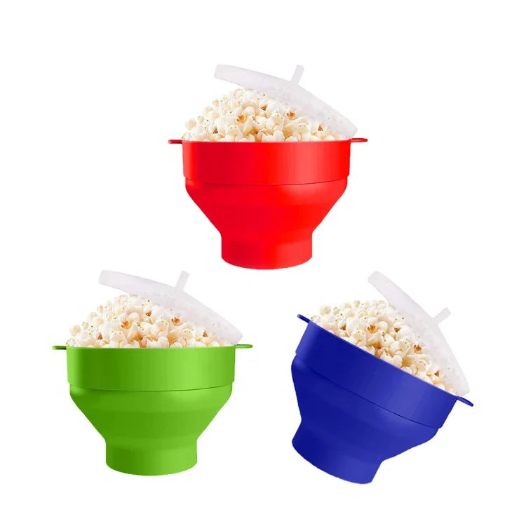 Customized Silicone Popcorn Bowls Buckets Making Microwave Popcorn Machine Collapsible Maker House Kitchen