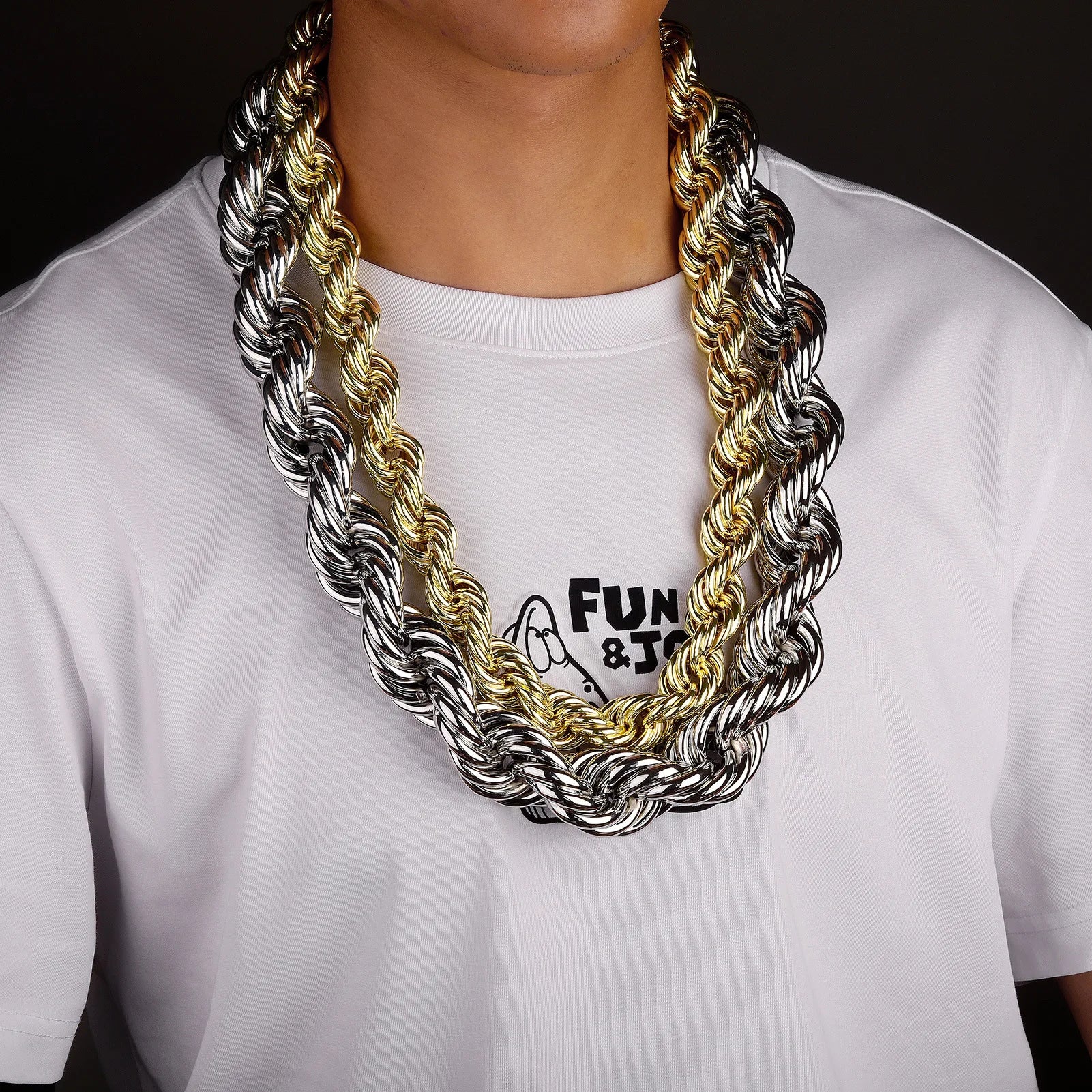 Men's Simple Hip Hop 20mm/30mm Cross-Border Super Coarse Twist Link Chain Brass Real Gold Plating Fashion Power Necklace
