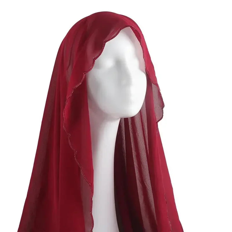 MOTIVE FORCE Ready to Ship Factory Price Hot Sale Womens Muslim Solid Color Hijab Chiffon Hijab Muslim Scarf for Women